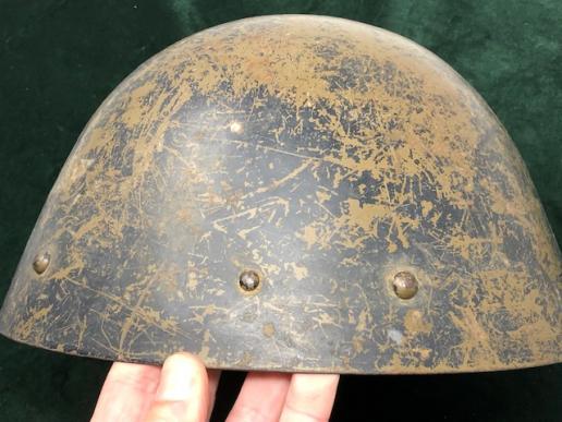 WW2 CZECH M32/v HELMET- RE-ISSUED TO LUFTSCHUTZ. 