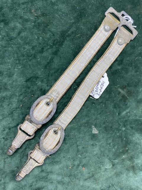 SET OF ARMY DAGGER HANGERS WITH METAL SWING TOPS & DE-LUXE FITTINGS.