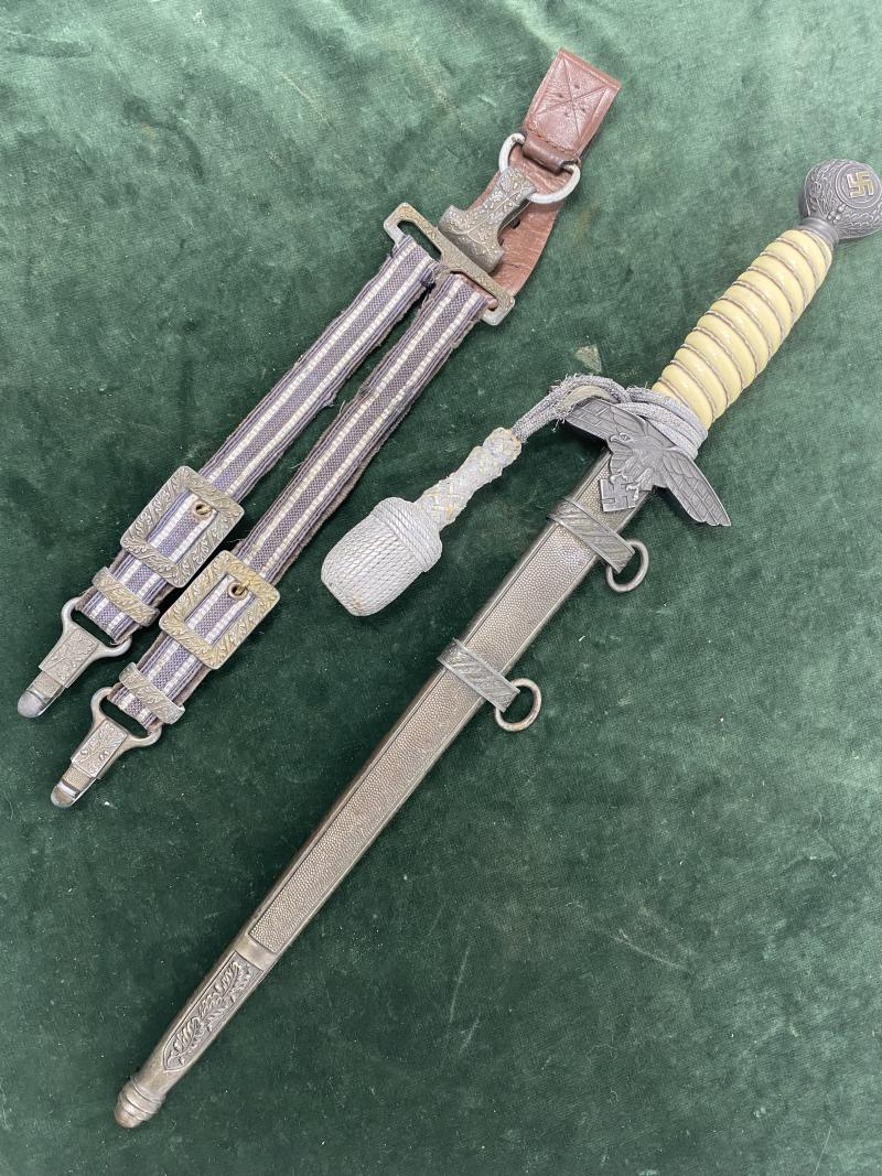 A WONDERFUL EXAMPLE OF A DOUBLE ETCHED 2nd LUFTWAFFE DAGGER ‘VOOS STYLE’. NAMED & PERSONALISED!!