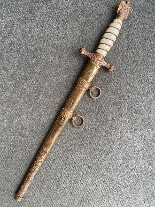 WW2 THIRD REICH NAVAL OFFICERS DAGGER BY WKC.