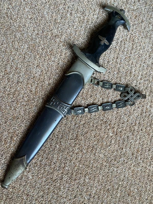 1936 SS OFFICERS CHAINED DAGGER-COMPLETELY UNTOUCHED AND UNCLEANED.