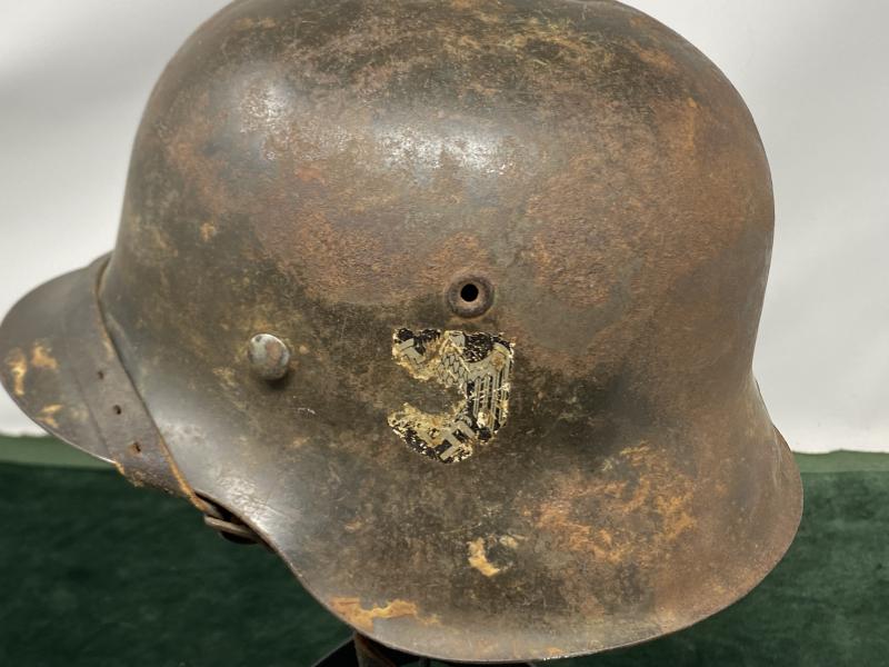 A M42 ‘RAW EDGE’ WEHRMACHT COMBAT HELMET-UNTOUCHED.