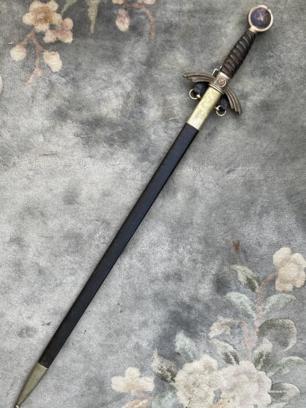 AN EARLY ALL NICKEL ‘UNCLEANED’  LUFTWAFFE SWORD BY SMF