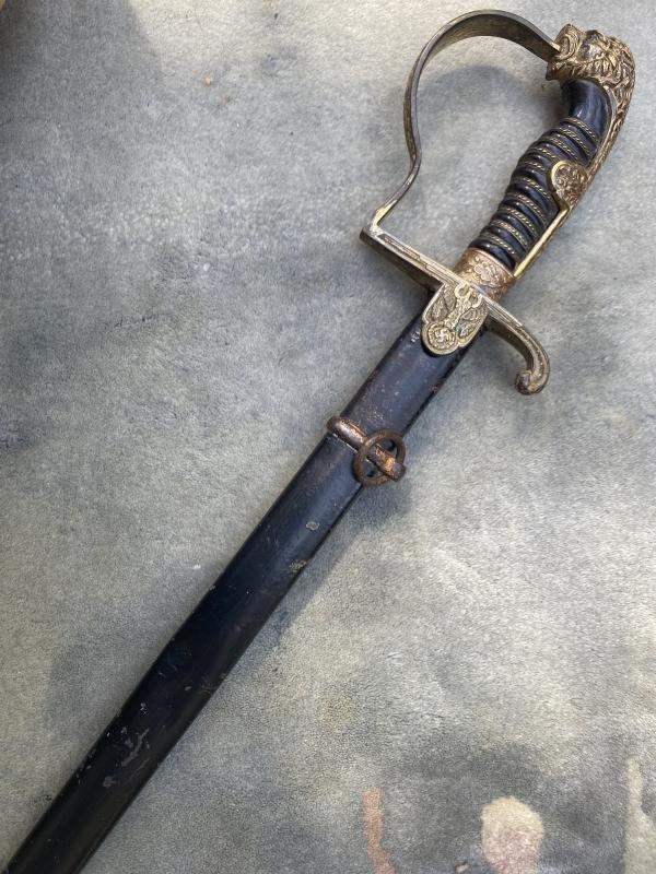 THIRD REICH OFFICERS LION’S HEAD SWORD BY ALCOSO.