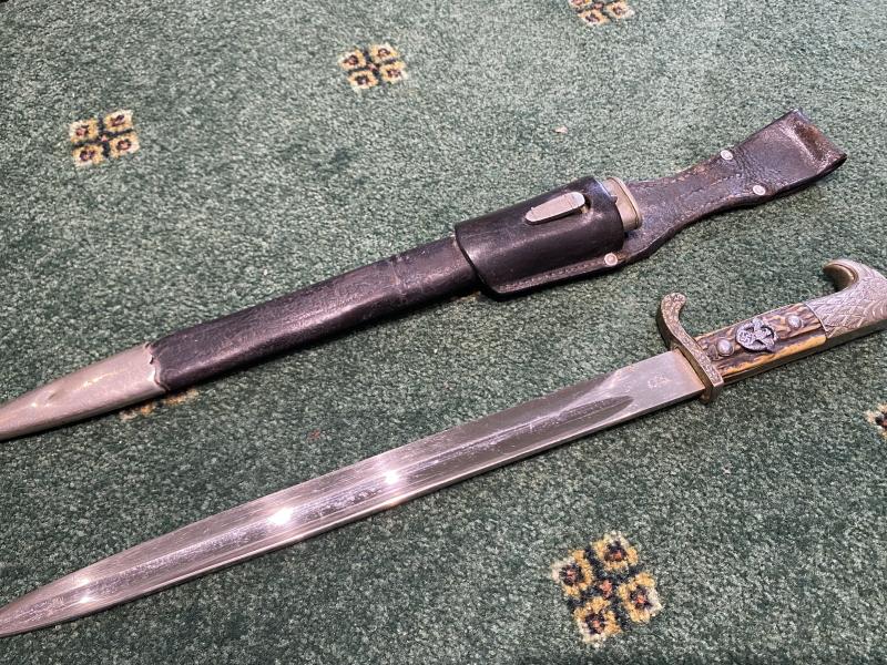 “SPECIAL OFFERING” LONG THIRD REICH POLICE BAYONET WITH FROG BY WKC.