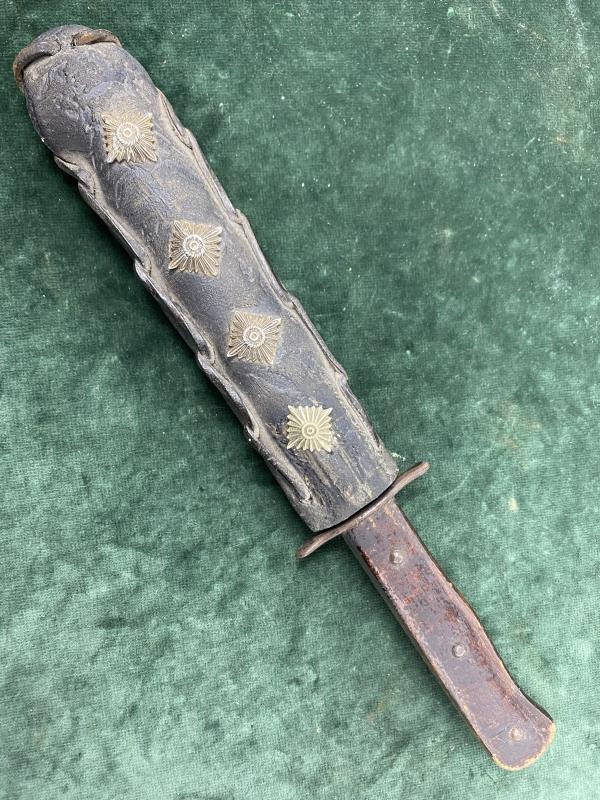 A HIGHLY PERSONALISED LUFTWAFFE FIGHTING KNIFE WITH COVER!!