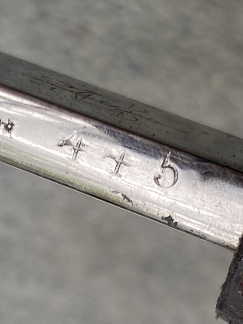 AN EXCELLENT ‘RURAL’ POLICE BAYONET, WITH FROG AND LARGE PORTAPEE.