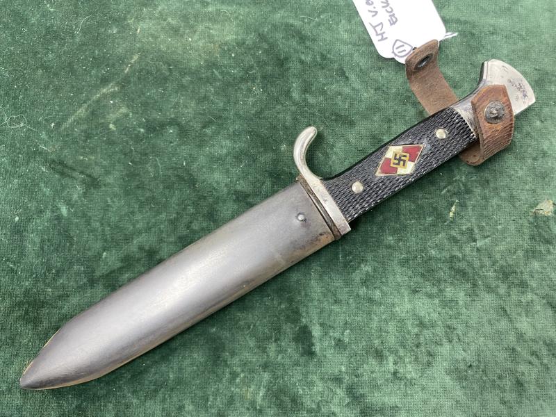 EXTREMELY EARLY, INITIAL PRODUCTION HITLER YOUTH KNIFE BY EICKHORN.
