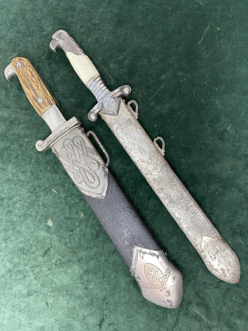 A UNIQUE OPPORTUNITY TO BUY A RAD OFFICERS DAGGER & A RAD HEWER TOGETHER FOR A SPECIAL PRICE, BOTH BY THE SAME MAKER!!!!!!!!