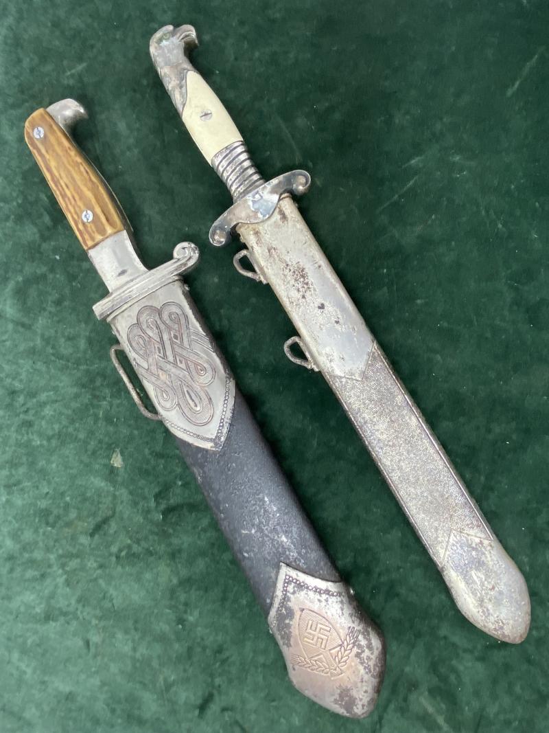 A UNIQUE OPPORTUNITY TO BUY A RAD OFFICERS DAGGER & A RAD HEWER TOGETHER FOR A SPECIAL PRICE, BOTH BY THE SAME MAKER!!!!!!!!