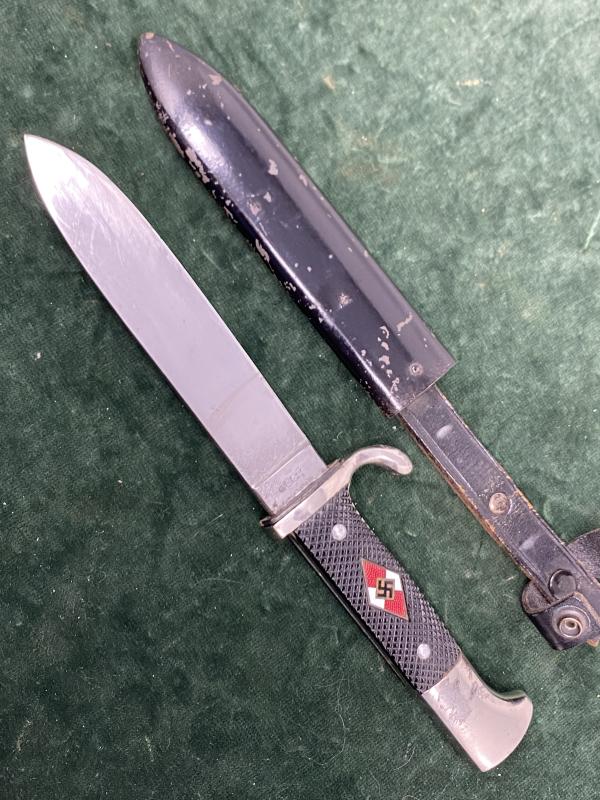 A VERY NICE EXAMPLE OF A DOUBLE MARKED HJ DAGGER.