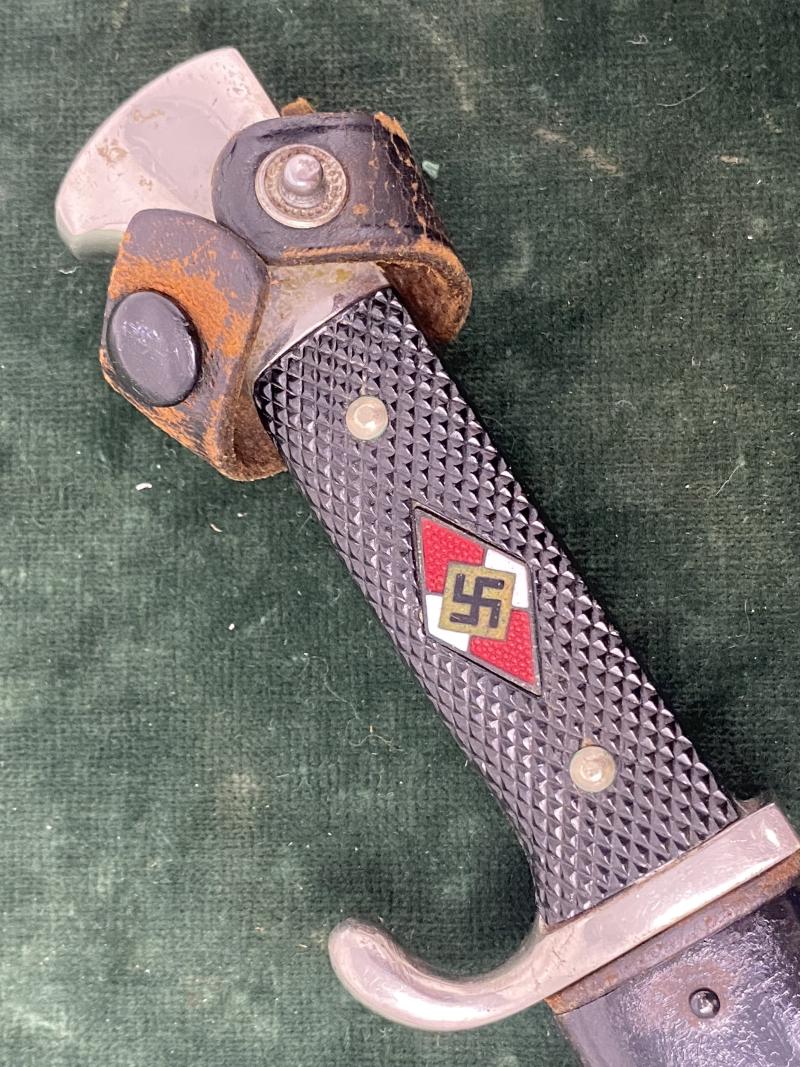 VERY EARLY HJ KNIFE WITH MOTTO, BY HERM KONEJUNG.