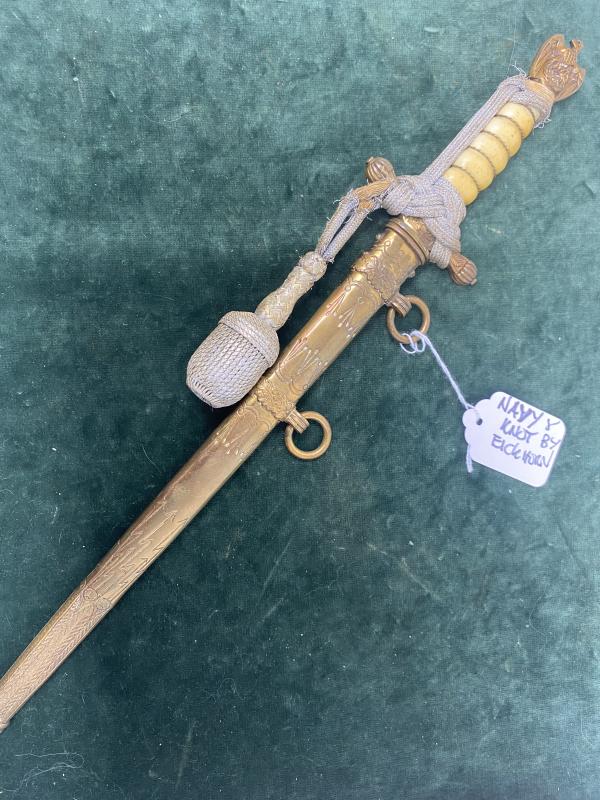 NAVAL OFFICERS DAGGER WITH KNOT BY EICKHORN.