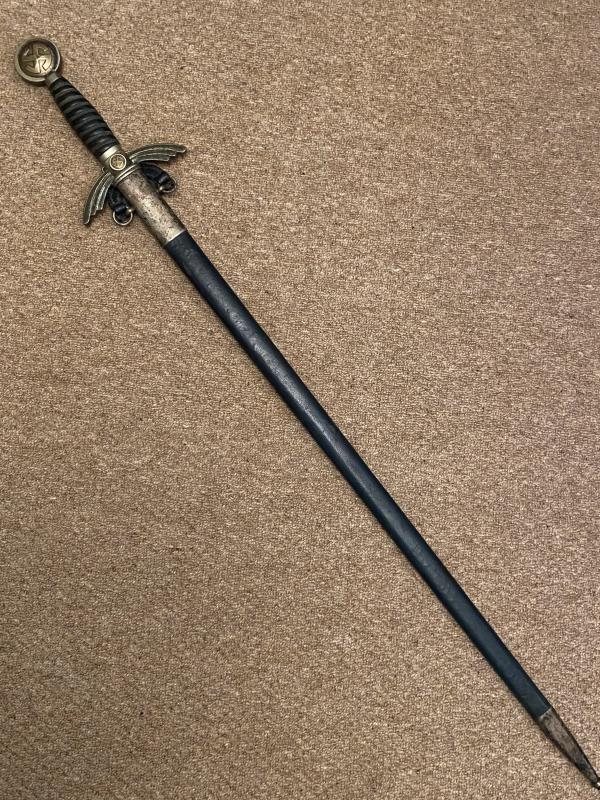 AN UNCLEANED & UNTOUCHED EARLY LUFTWAFFE SWORD BY HORSTER WITH FLIGHT AND DEPOT MARKINGS.