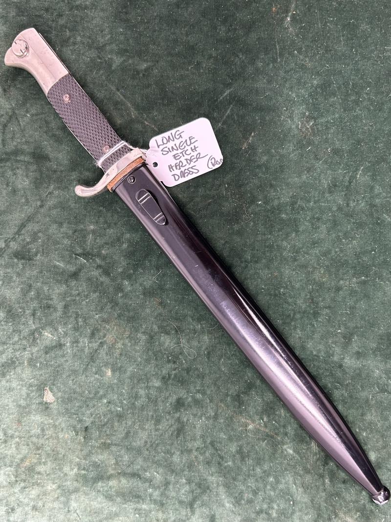 A SCARCE EXAMPLE OF A  LONG SINGLE ETCHED BAYONET BY RICHARD HERDER.