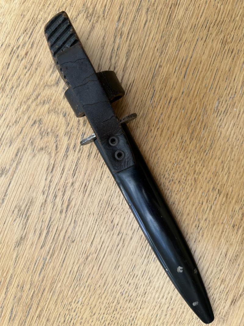 FIGHTING KNIFE WITH ADDED HJ BADGE.