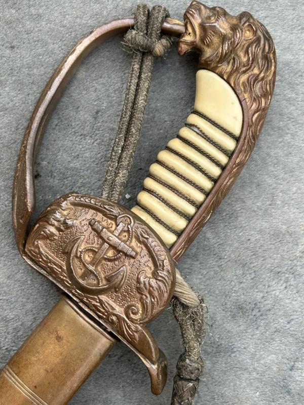 THIRD REICH ERA NAVY OFFICERS PARADE SWORD AND BULLION PORTAPEE.