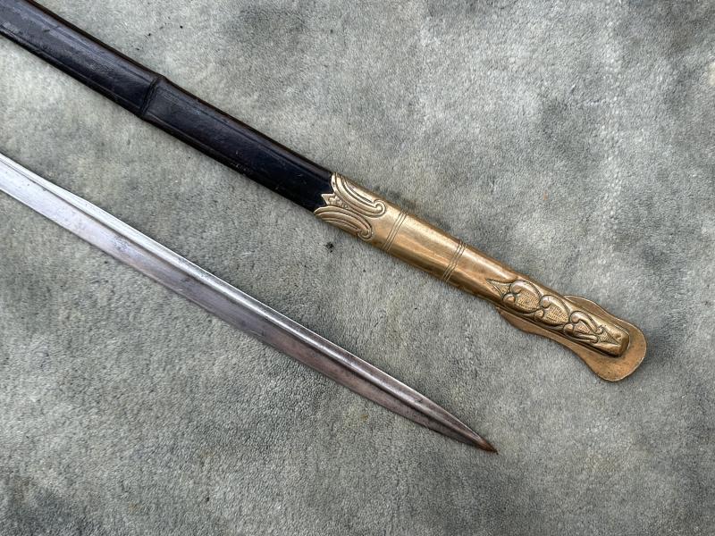 THIRD REICH ERA NAVY OFFICERS PARADE SWORD AND BULLION PORTAPEE.