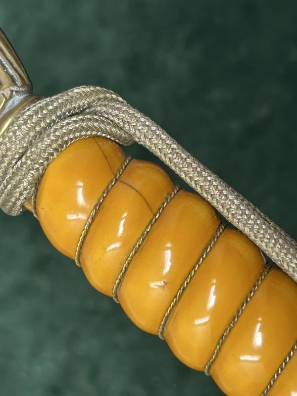 THIS IS THE NAVY DAGGER ALL COLLECTORS WANT. ORANGE GRIP, GOLD PORTAPEE, HAMMERED SCABBARD AND SAILING SHIP ETCHED BLADE!!!