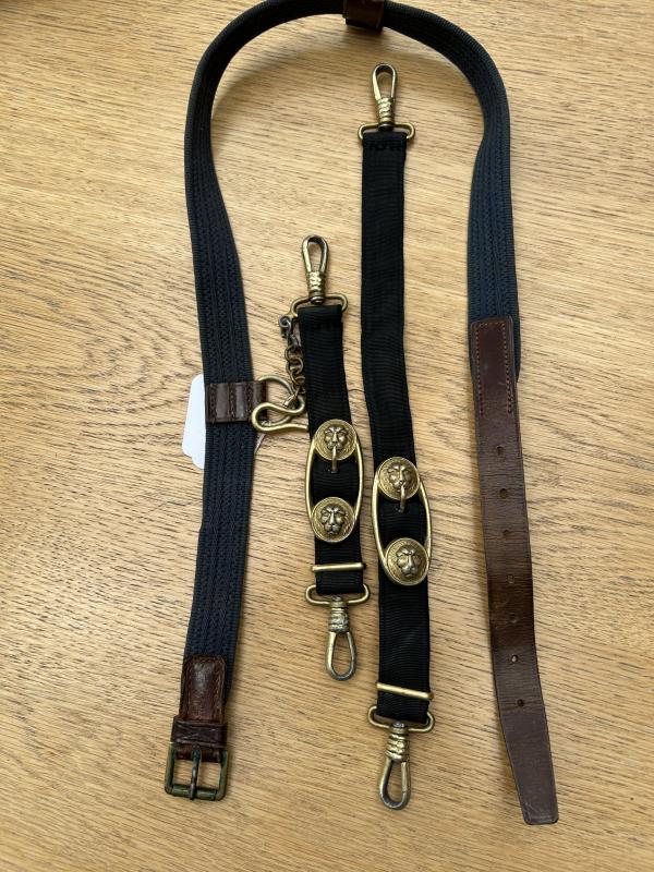 A VERY NICE SET OF KRIEGSMARINE DAGGER HANGERS/STRAPS COMPLETE WITH THE ORIGINAL UNDER-TUNIC BELT
